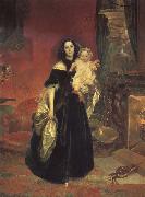 Karl Briullov Portrait of Maria Beck with her daughter china oil painting reproduction